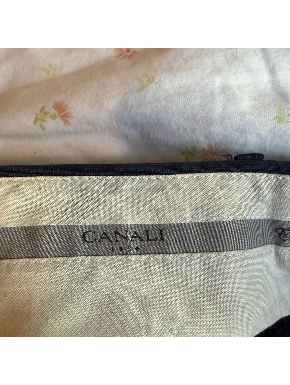 Canali Dress Pants Mens 38x30 Blue Wool Flat Front Straight Leg Trousers Italy
